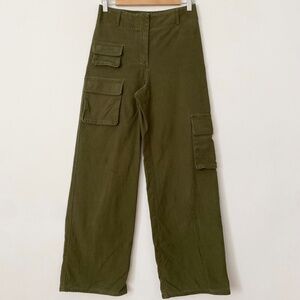 Wilfred Olive Green Cargo Wide-Leg Pants